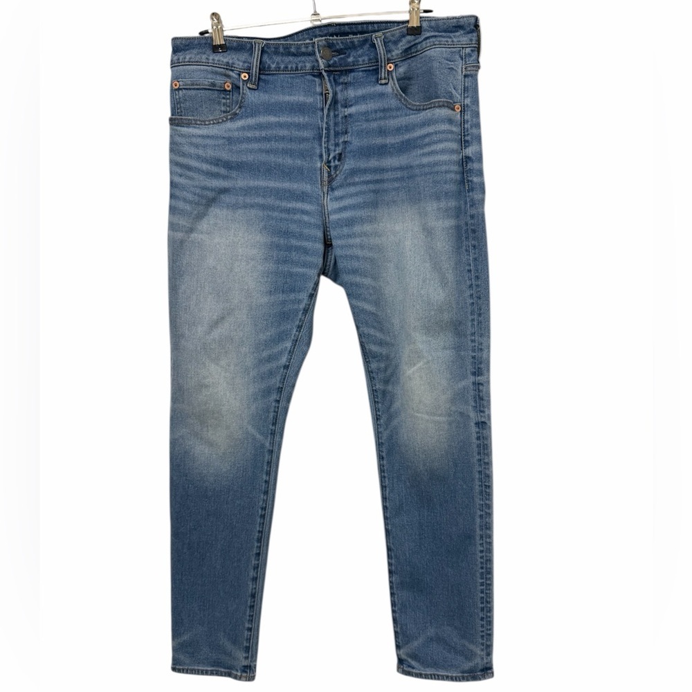 American Eagle Outfitters Men’s AE AirFlex+ Skinny Jeans 36x30 Blue High Stretch - Picture 2 of 13